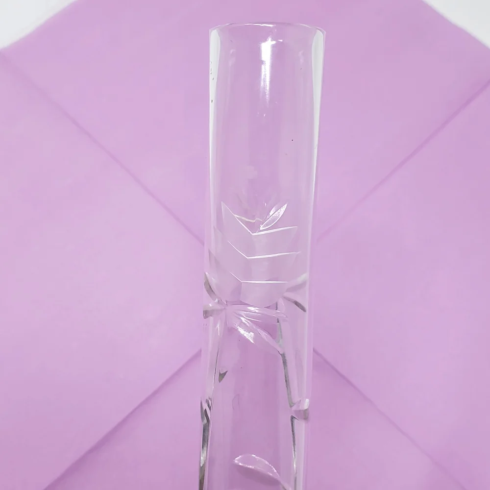 Vintage tall thin footed Elegant clear crystal vase 9.25